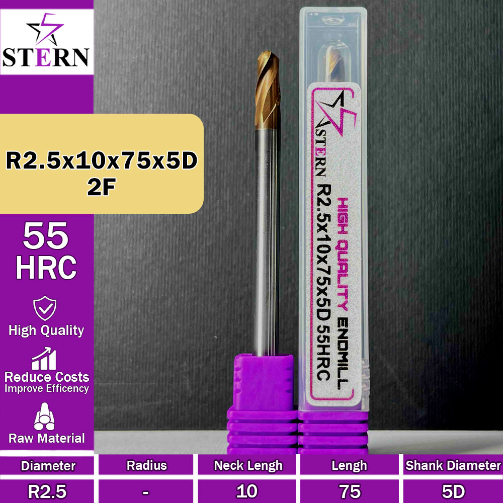 فرزانگشتی کارباید بالنوز R2.5*10*75*5D STERN