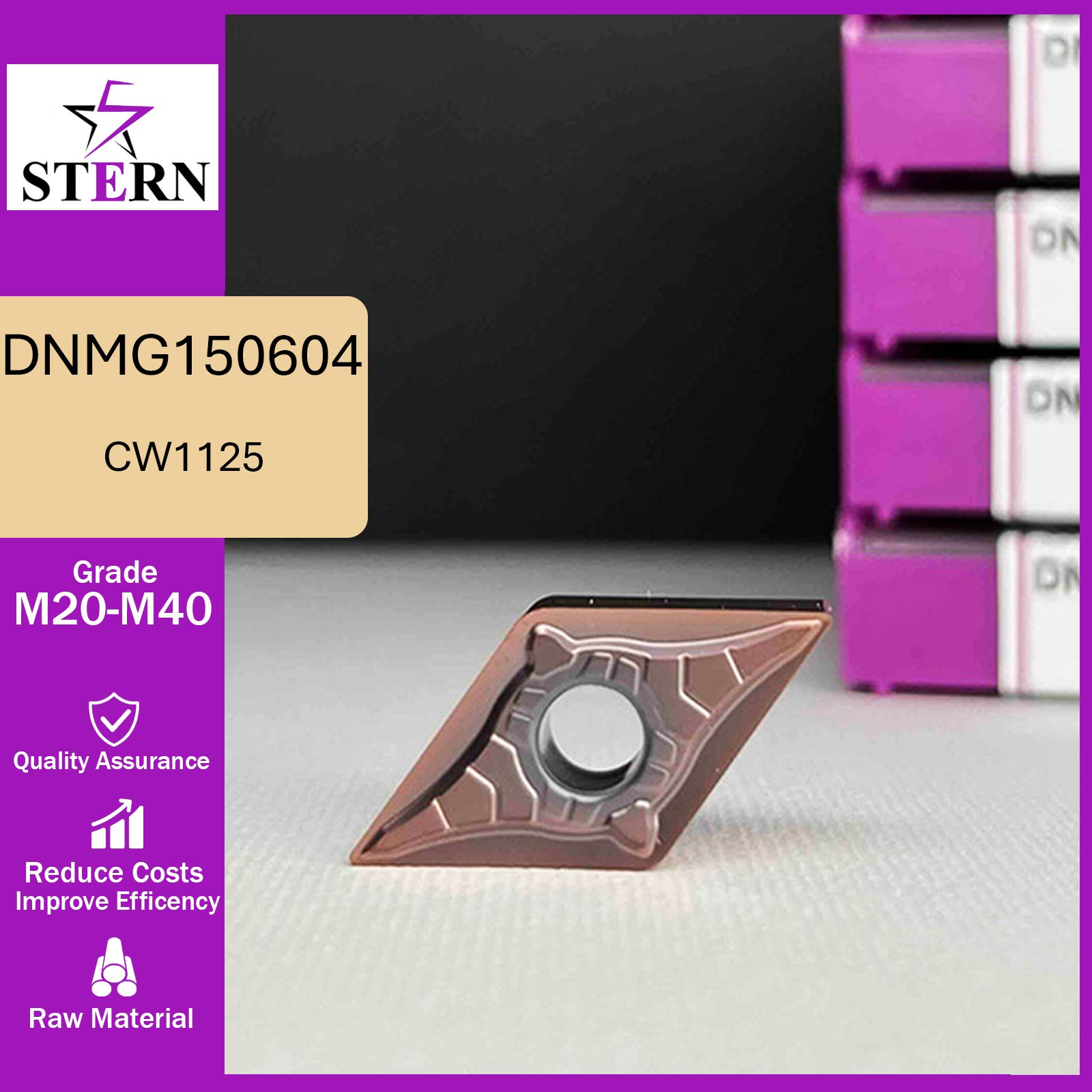 اینسرت تراشکاری STERN مدل DNMG150604-MM گرید CW1125