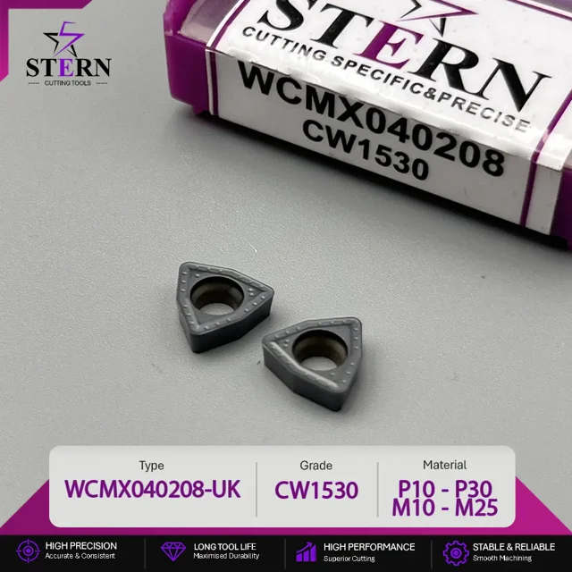 اینسرت فرزکاری STERN مدل WCMX040208-CW1530 مخصوص ماشینکاری فولاد و استیل