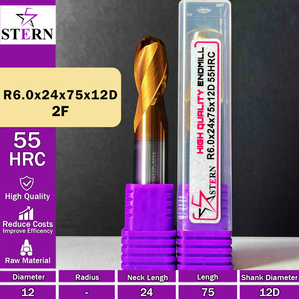 فرزانگشتی کارباید بالنوز R6.0*24*75*12D STERN