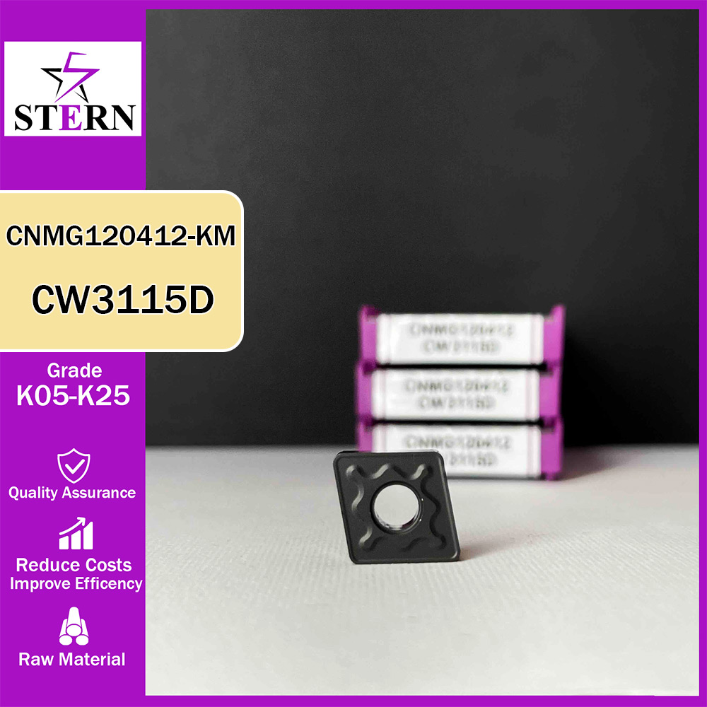 اینسرت تراشکاری چدن STERN مدل CNMG120412 گرید CW3115D