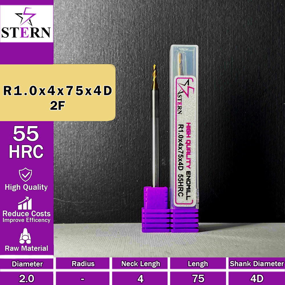 فرزانگشتی کارباید بالنوز R1.0*6*75*4D STERN