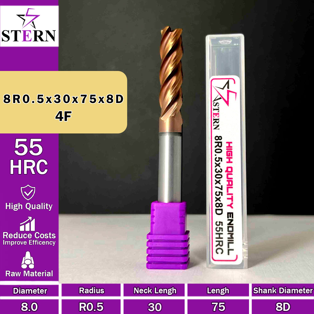 فرز کارباید تیپ ردیوس 8R0.5*20*75*8D STERN