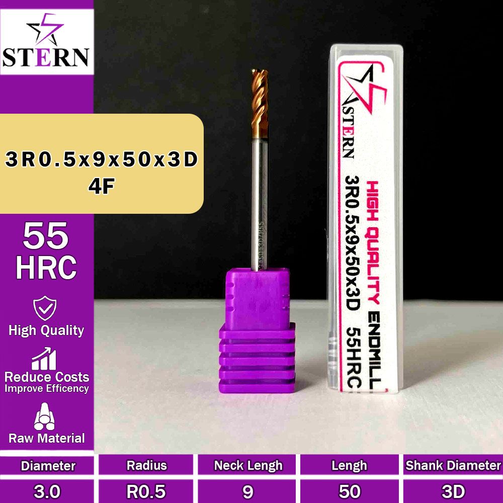 فرز کارباید تیپ ردیوس 3R0.5*9*50*3D STERN