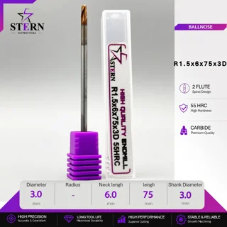 فرزانگشتی کارباید بالنوز دوپر R1.5*6*75*3D STERN