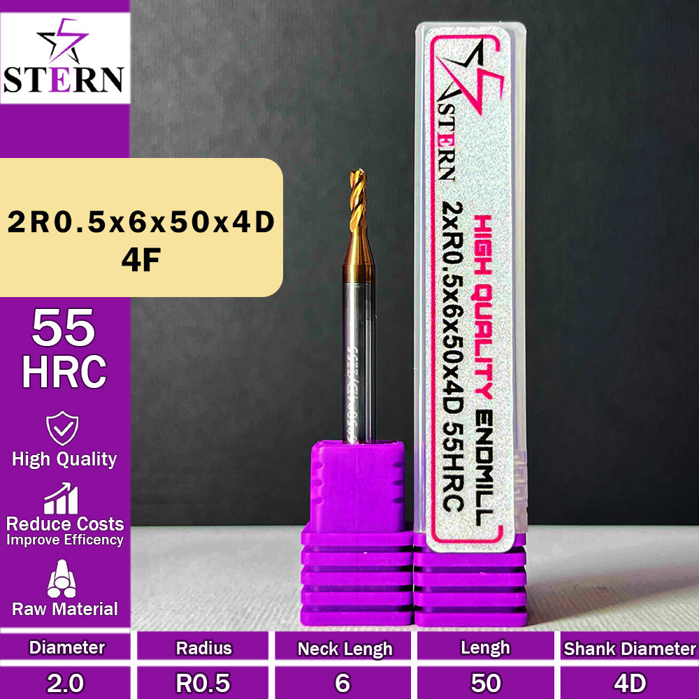 فرز کارباید تیپ ردیوس 2R0.5*6*50*4D STERN