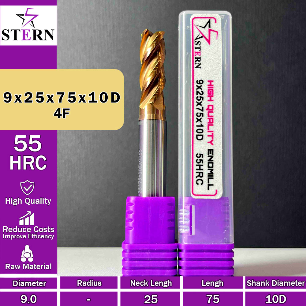 فرزانگشتی کارباید چهارپر STERN 9*25*75*10D