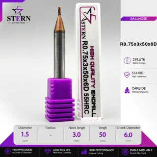فرزانگشتی کارباید بالنوز دوپر R0.75*3*50*6D STERN