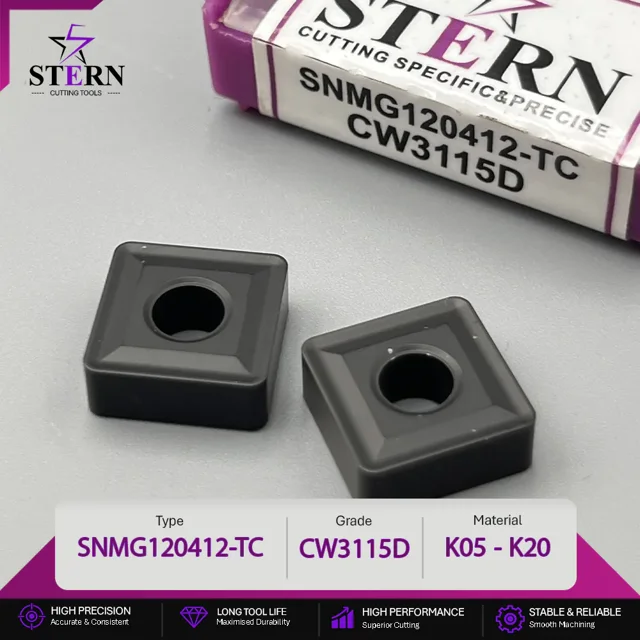 اینسرت STERN مدل SNMG120412-CW3115D مخصوص ماشینکاری چدن و چدن سخت