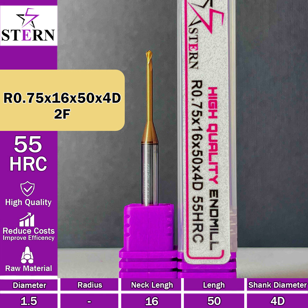 فرزانگشتی کارباید بالنوز R0.75*16*50*4D STERN