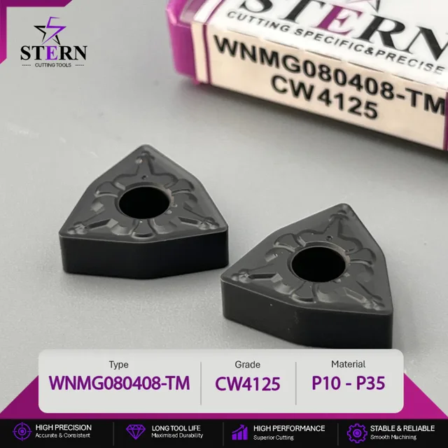 اینسرت STERN مدل WNMG080408-CW4125 مخصوص ماشینکاری فولاد و فولاد سخت