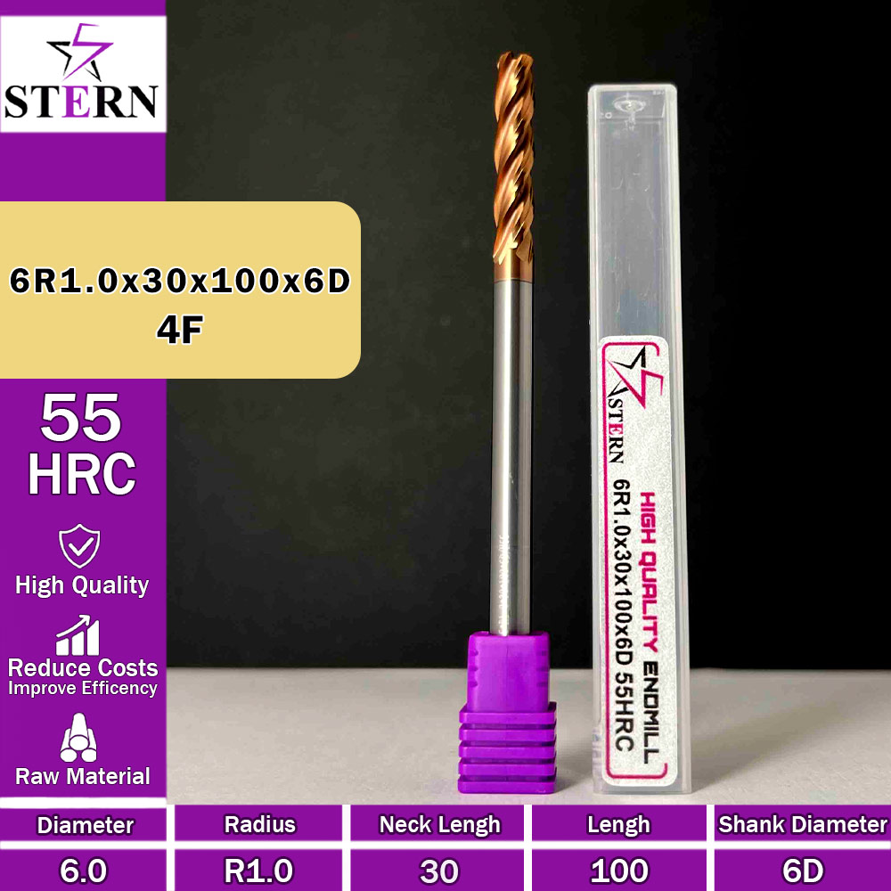 فرز کارباید تیپ ردیوس 6R1.0*30*100*6D STERN