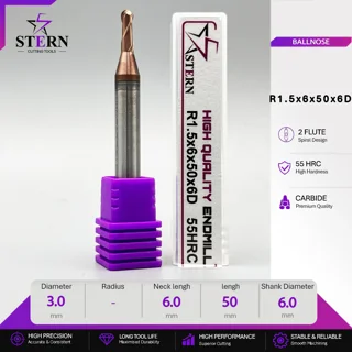 فرزانگشتی کارباید بالنوز دوپر R1.5*6*50*6D STERN