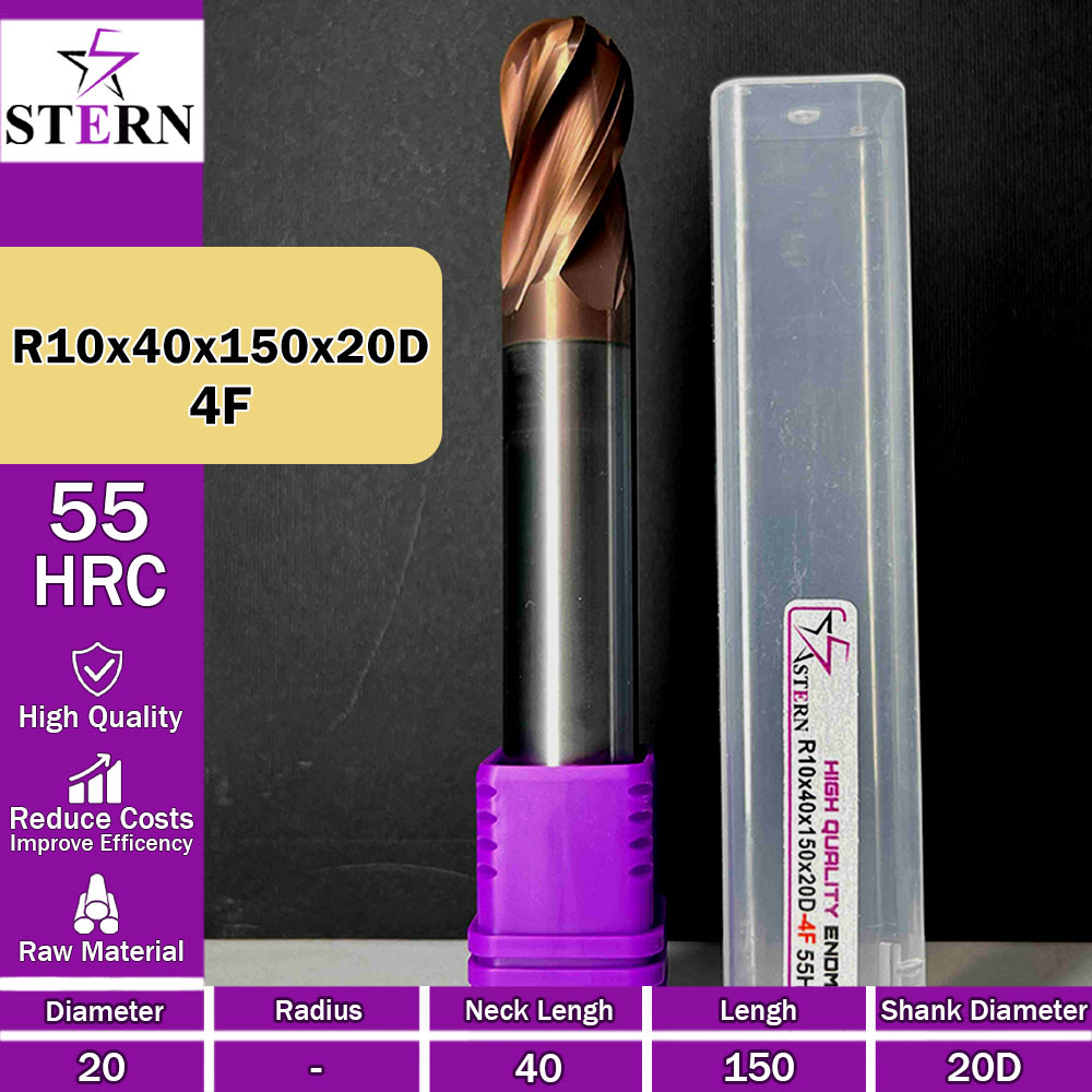 فرزانگشتی کارباید بالنوز چهارپر R10*40*150*20D STERN