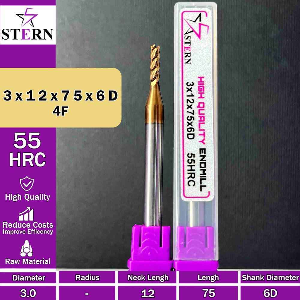فرزانگشتی کارباید چهارپر STERN 3*12*75*6D