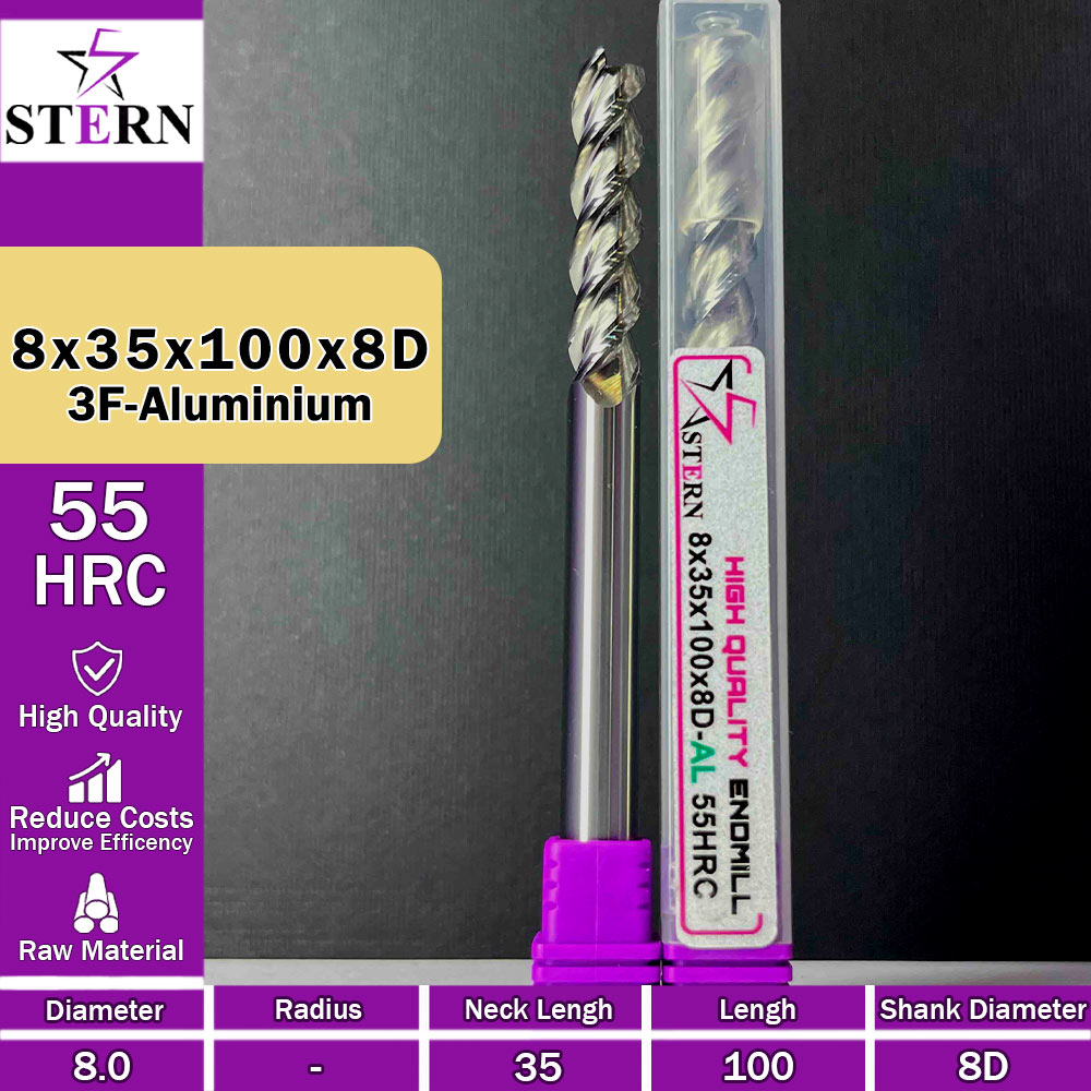 فرزکارباید آلومینیوم سه پر STERN 8*35*1008D