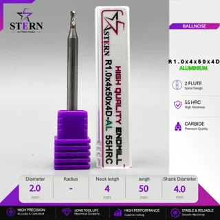 فرز انگشتی کارباید آلومینیوم بالنوز R1.0*4*50*4D STERN