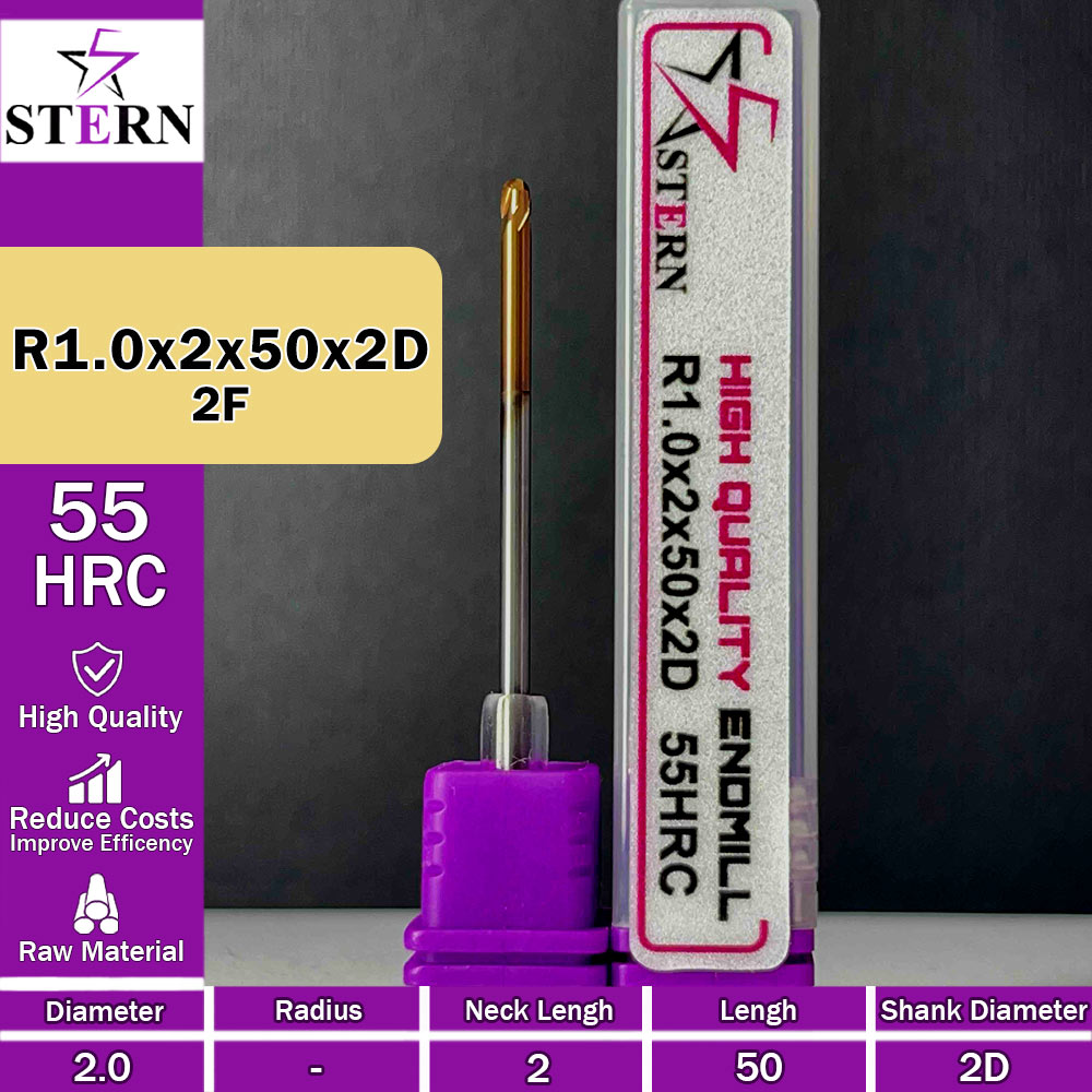 فرزانگشتی کارباید بالنوز R1.0*2*50*2D STERN