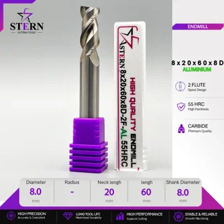 فرز انگشتی کارباید آلومینیوم دوپر STERN 8*20*60*8D