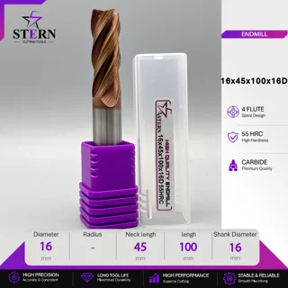 فرز انگشتی کارباید چهارپر STERN 16*45*100*16D