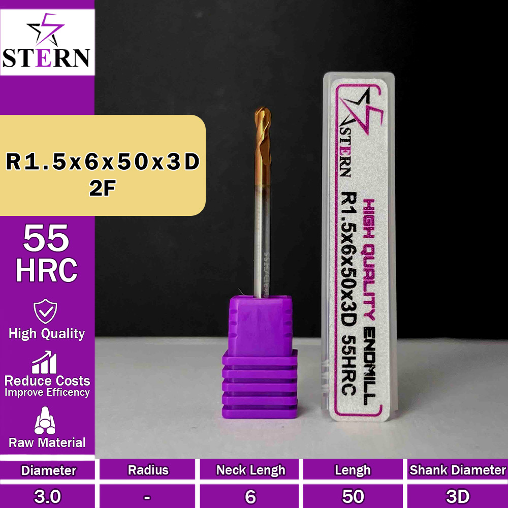 فرزانگشتی کارباید بالنوز R1.5*6*50*3D STERN