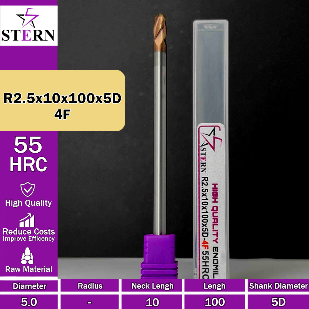 فرزانگشتی کارباید بالنوز چهارپر R2.5*10*100*5D STERN
