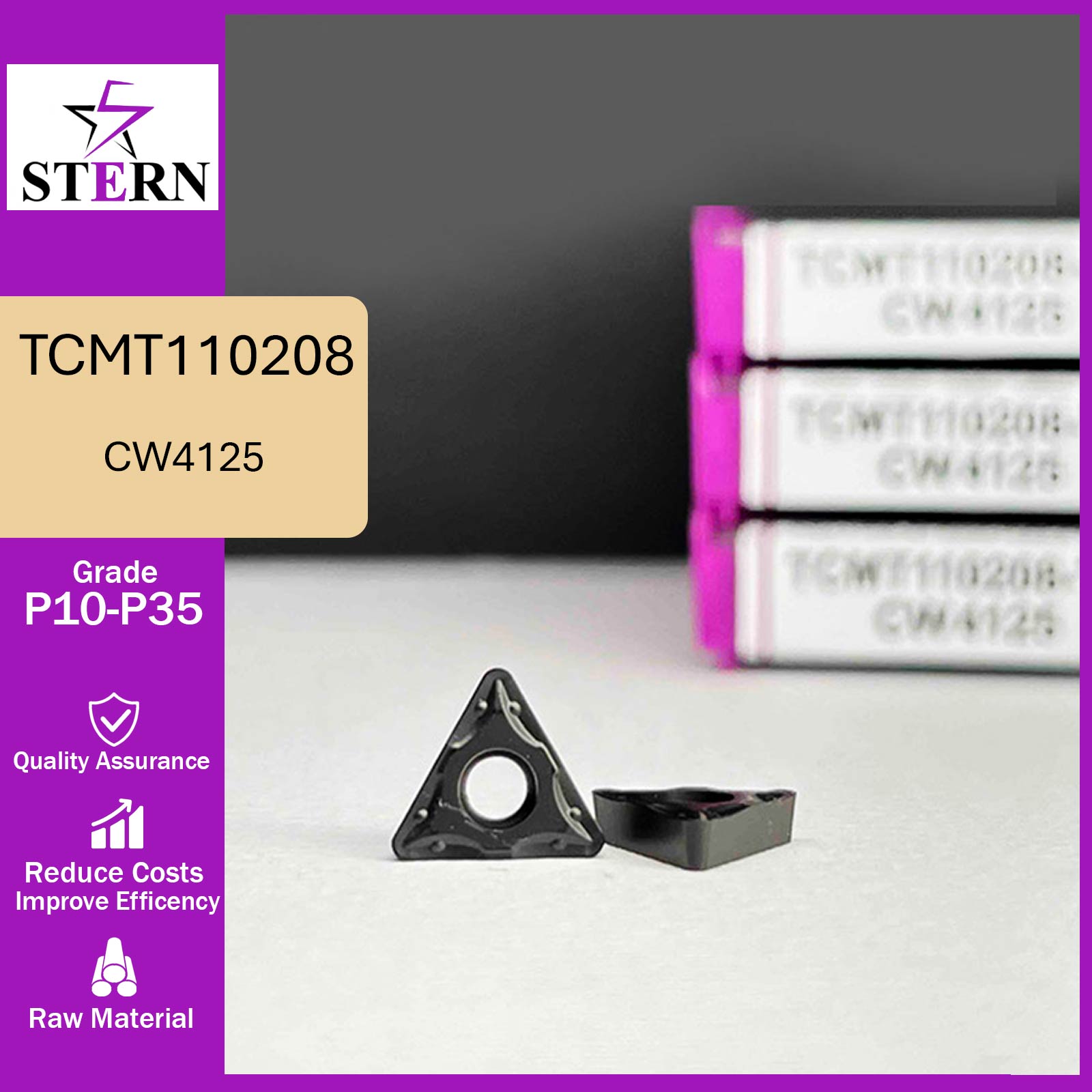 اینسرت تراشکاری STERN مدل TCMT110208-TM گرید CW4125