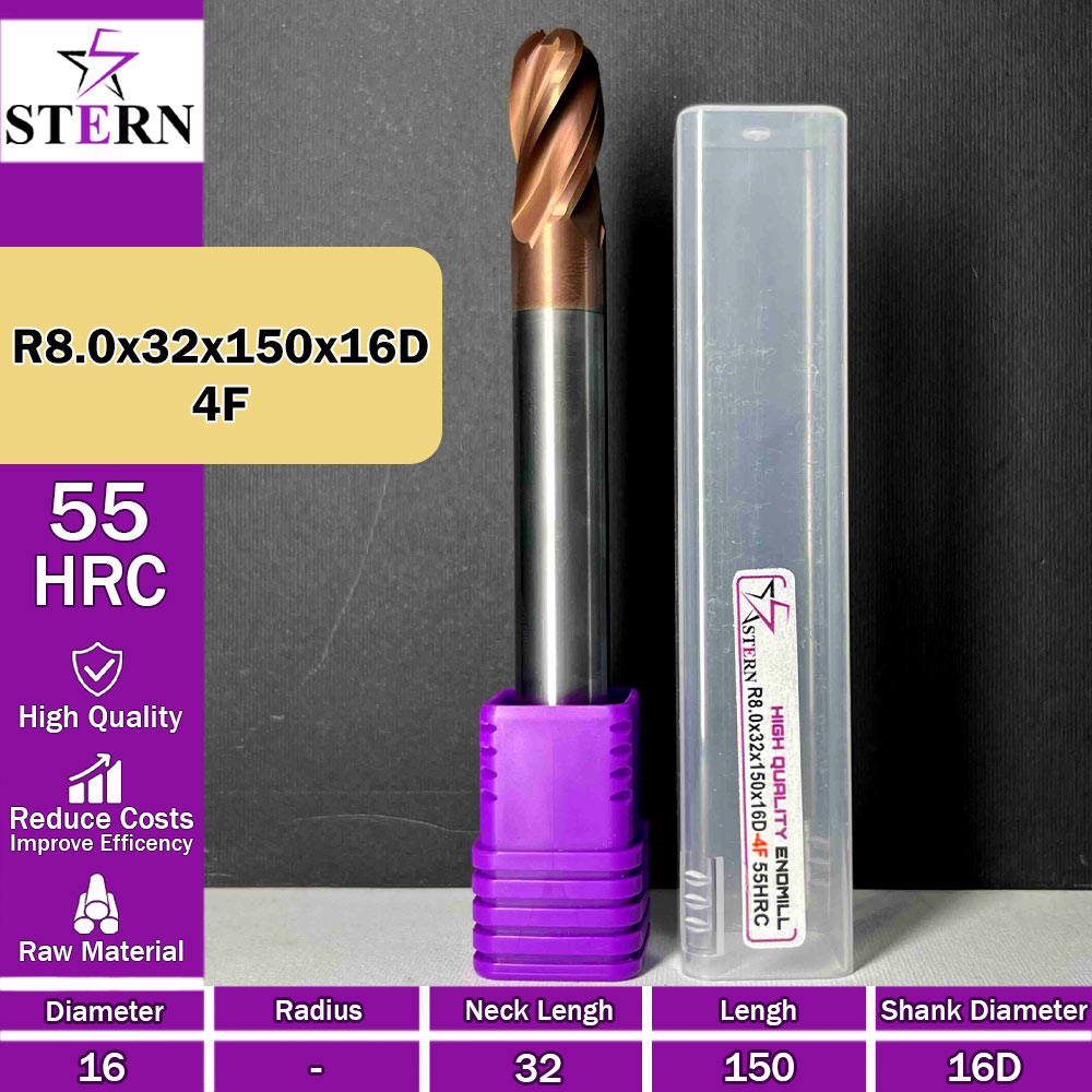 فرزانگشتی کارباید بالنوز چهارپر R8.0*32*150*16D STERN