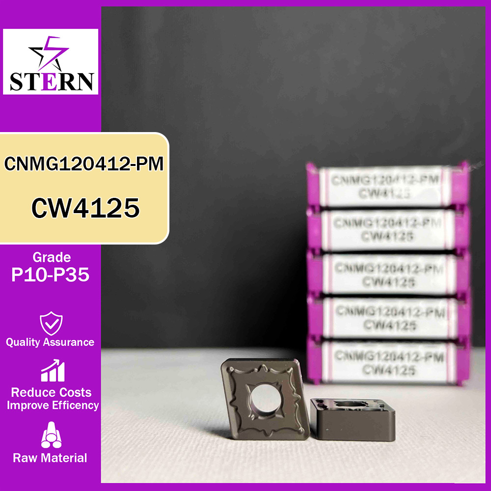 اینسرت تراشکاری فولاد STERN مدل CNMG120412 گرید CW4125