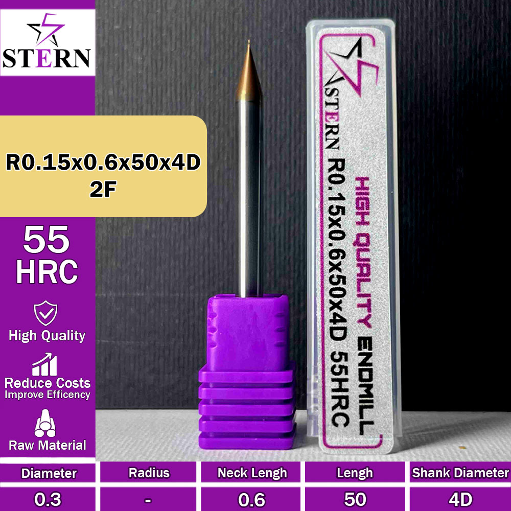 فرزانگشتی کارباید بالنوز اعشاری R0.15*0.6*50*4D STERN