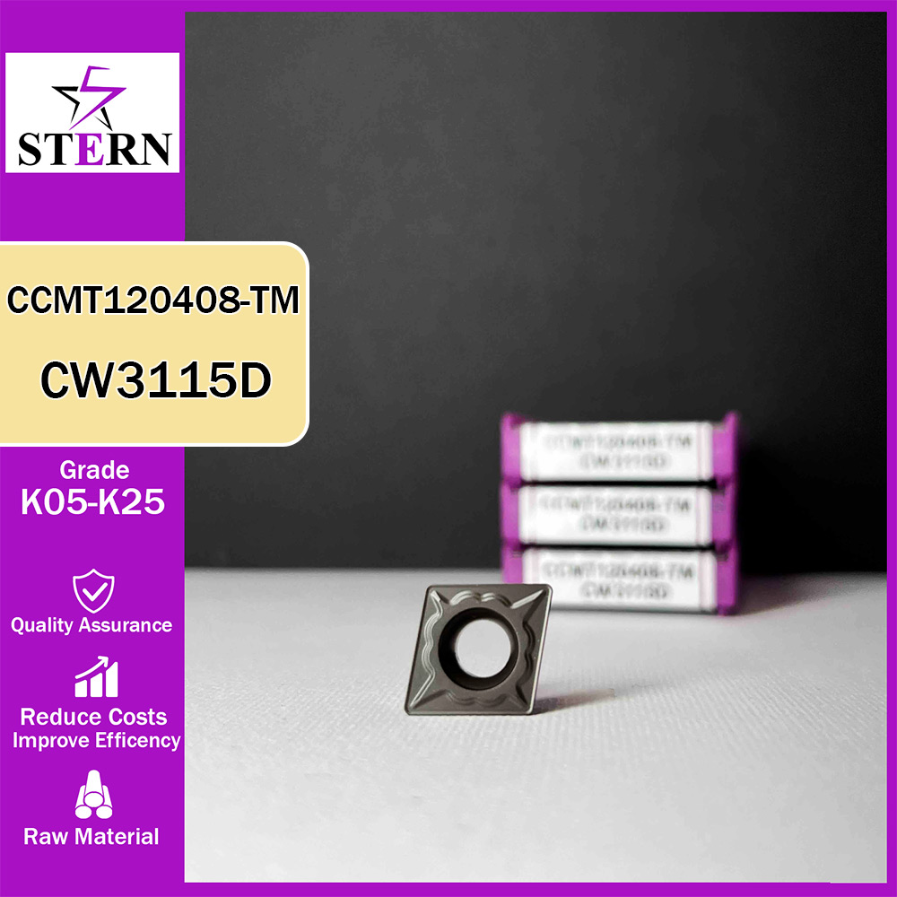 اینسرت تراشکاری چدن STERN مدل CCMT120408-TM گرید CW3115D