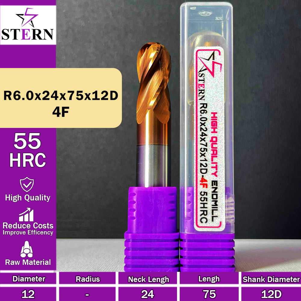 فرزانگشتی کارباید بالنوز چهارپر R6.0*24*75*12D STERN