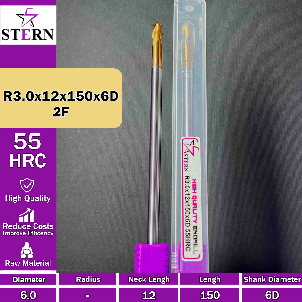 فرزانگشتی کارباید بالنوز R3.0*12*150*6D STERN