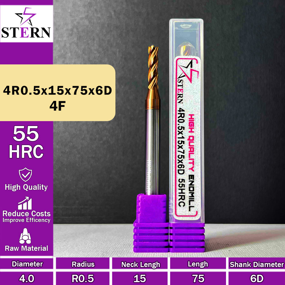 فرز کارباید تیپ ردیوس 4R0.5*15*75*6D STERN