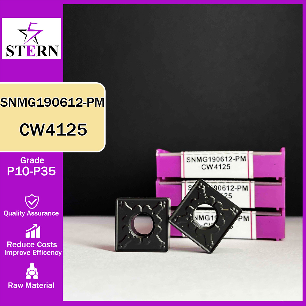 اینسرت تراشکاری فولاد STERN مدل SNMG190612-PM گرید CW4125