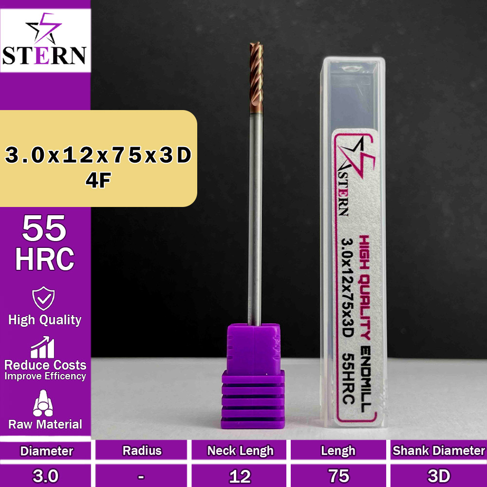 فرزانگشتی کارباید چهارپر STERN 3*12*75*3D