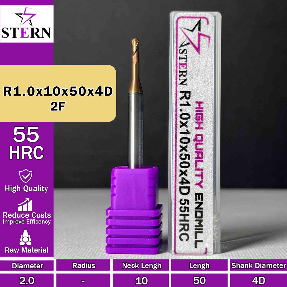 فرزانگشتی کارباید بالنوز R1.0*10*50*4D STERN