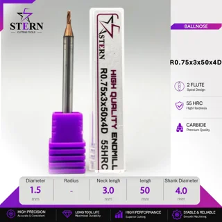 فرزانگشتی کارباید بالنوز دوپر R0.75*3*50*4D STERN