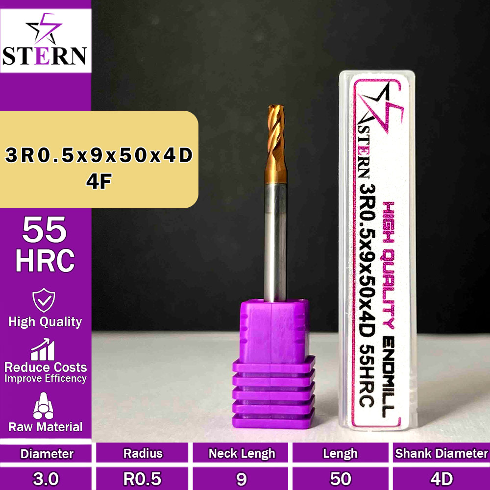 فرز کارباید تیپ ردیوس 3R0.5*9*50*4D STERN
