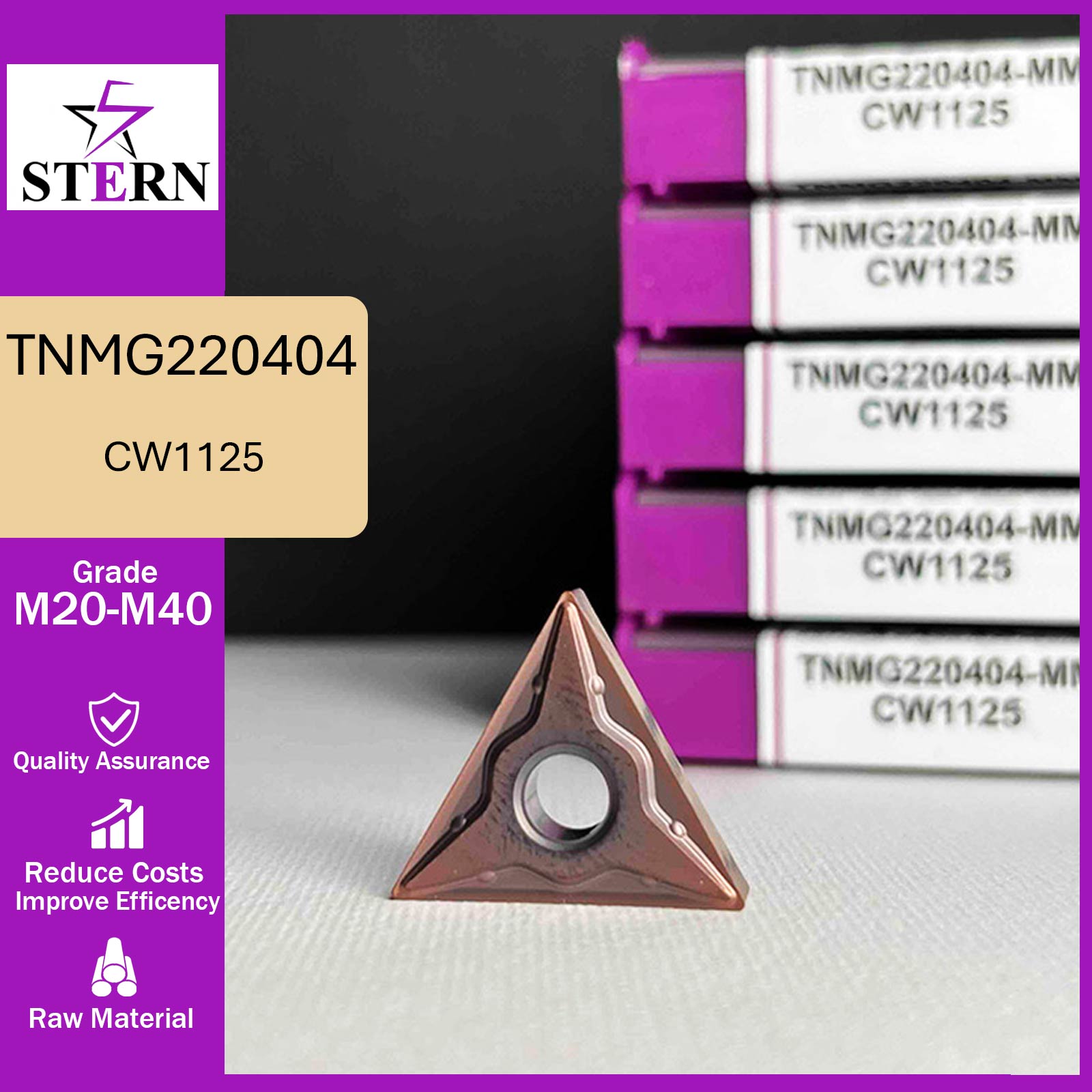 اینسرت تراشکاری STERN مدل TNMG220404-MM گرید CW1125