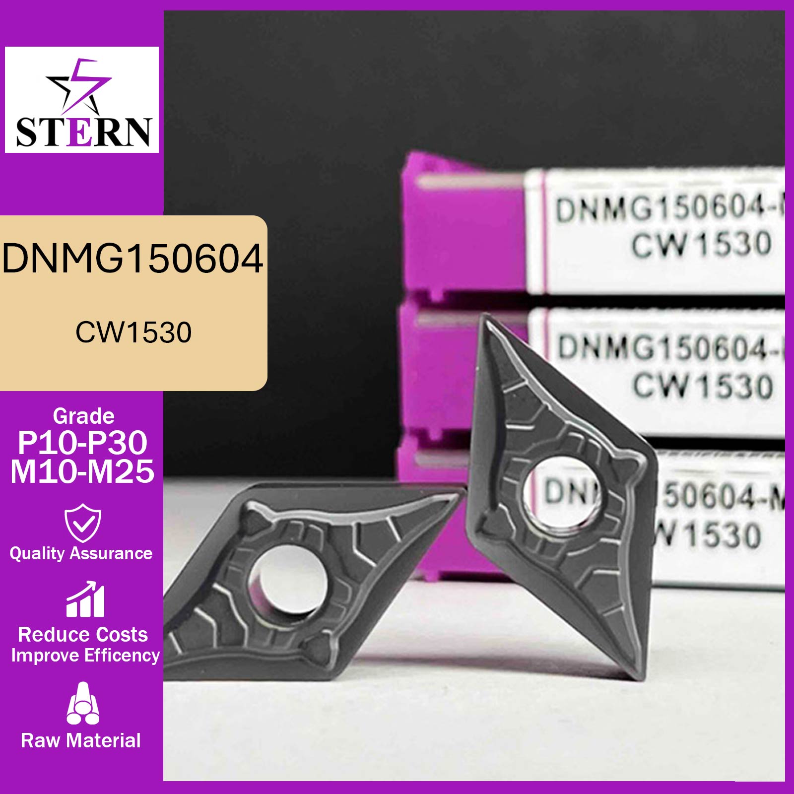 اینسرت تراشکاری STERN مدل DNMG150604-MSF گرید CW1530