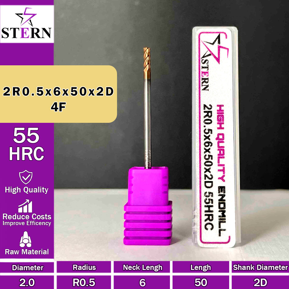 فرز کارباید تیپ ردیوس 2R0.5*6*50*2D STERN