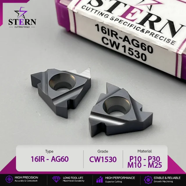 اینسرت رزوه‌زنی داخلی STERN مدل 16IR-AG60-CW1530 برای رزوه ۶۰ درجه