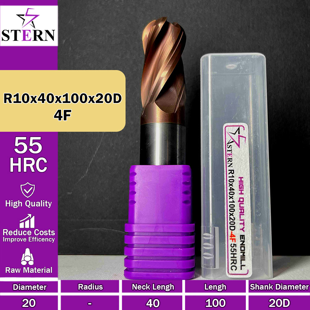 فرزانگشتی کارباید بالنوز چهارپر R10*40*100*20D STERN