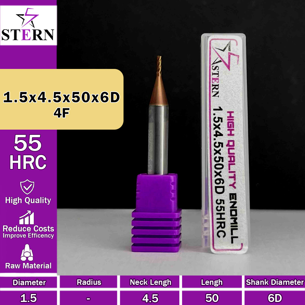 فرزانگشتی کارباید چهارپر  STERN 1.5*4.5*50*6D