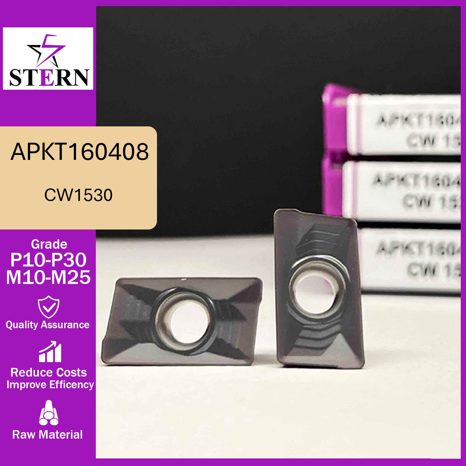 اینسرت فرزکاری STERN مدل APKT160408-ZM گرید CW1530