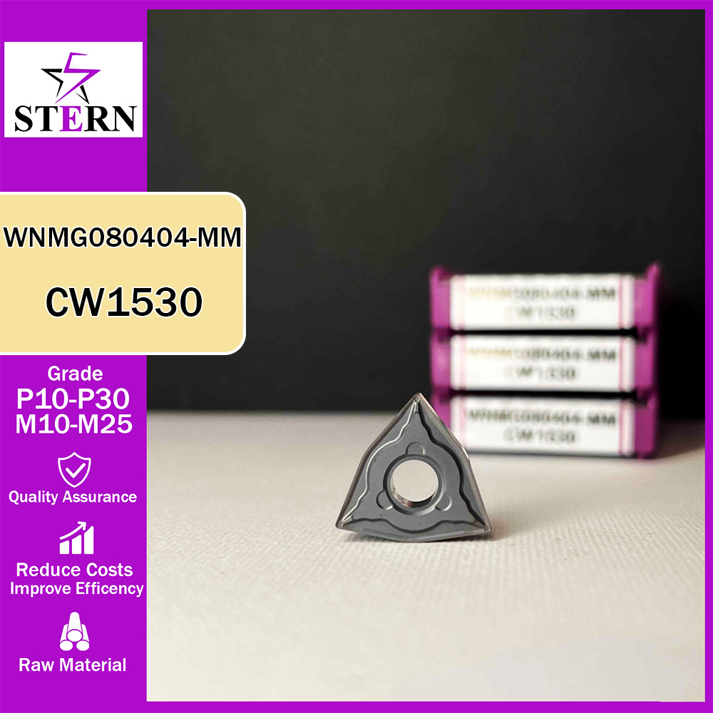 اینسرت تراشکاری فولادواستیل STERN مدل WNMG080404 گرید CW1530