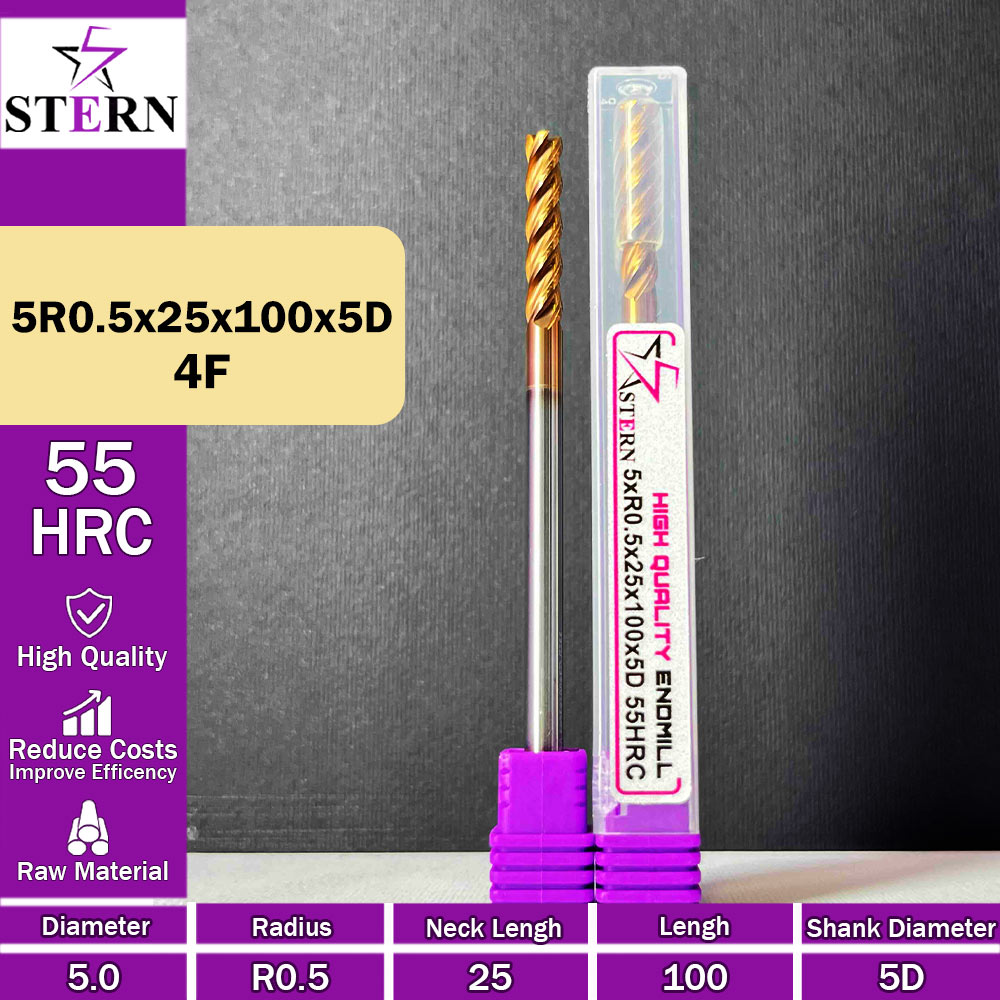 فرز کارباید تیپ ردیوس 5R0.5*25*100*5D STERN