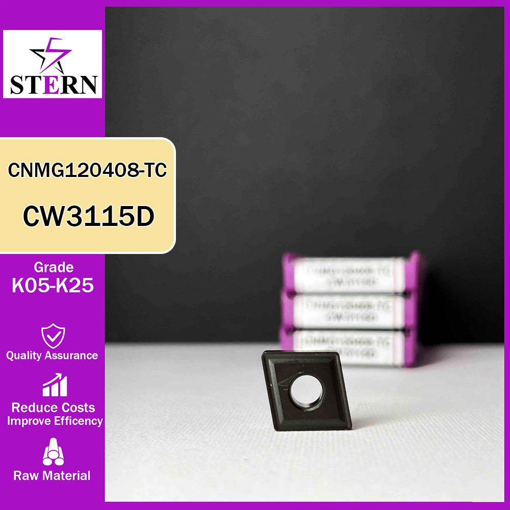 اینسرت تراشکاری چدن STERN مدل CNMG120408 گرید CW3115D