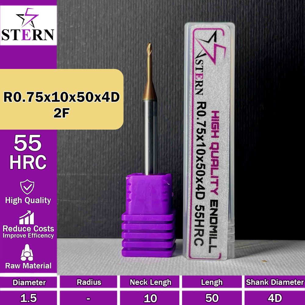 فرزانگشتی کارباید بالنوز R0.75*10*50*4D STERN
